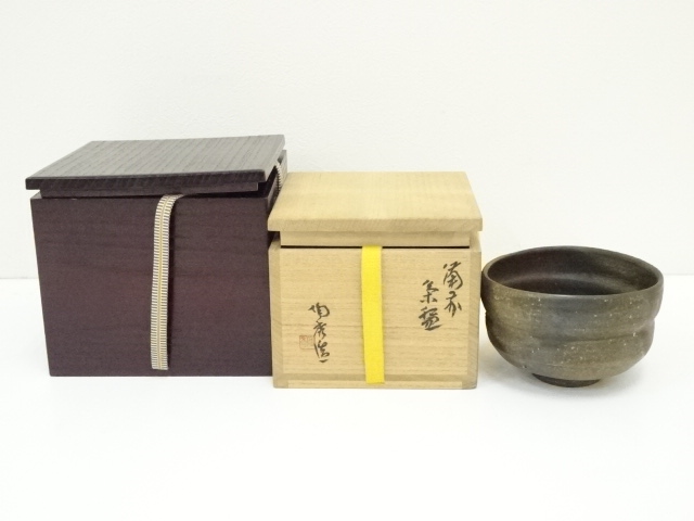 JAPANESE TEA CEREMONY BIZEN WARE TEA BOWL CHAWAN BY TOSHU YAMAMOTO 